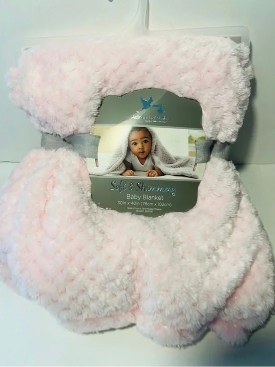 Adirondack Baby by Berkshire My Cozy Baby Roses & Shimmery Pink Blanket Lot of 2 - Picture 7 of 11